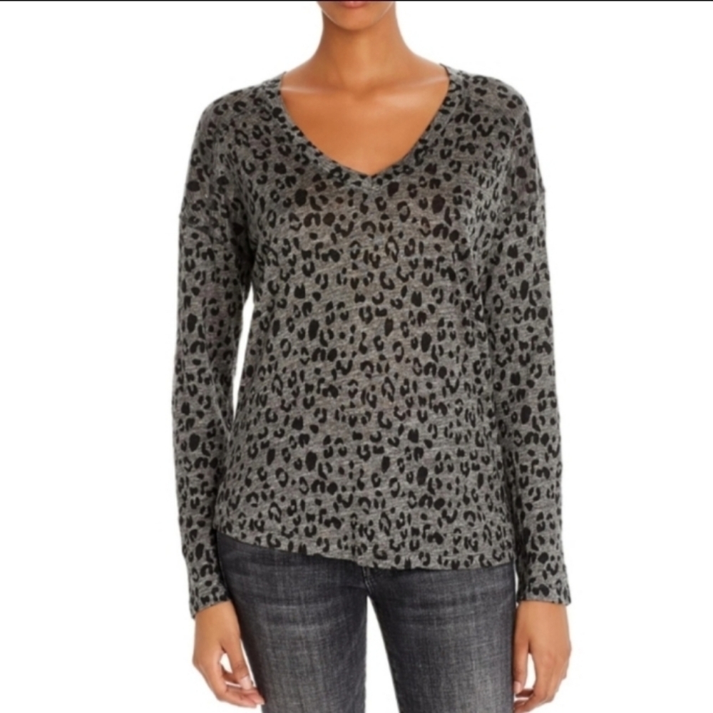 Rails | Long Sleeve Top in Charcoal Leopard